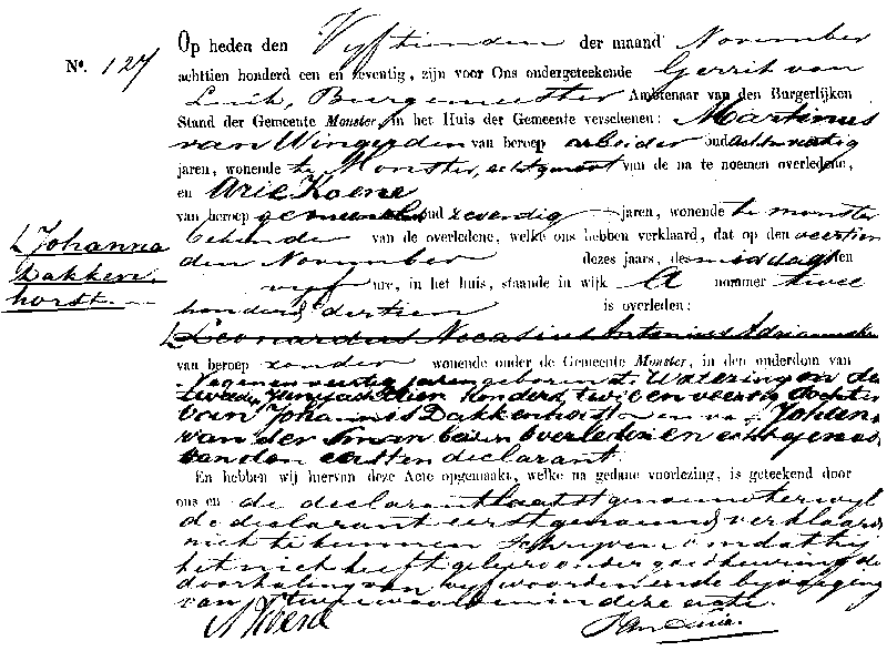 18711115 ovl akte 127 Johanna Dakkenhorst ev Martinus v Wingerden